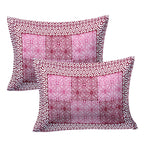 Eco Cotton Double Bedsheet with Geometric Tile Print – 90x100 Inches + 2 Pillow Covers
