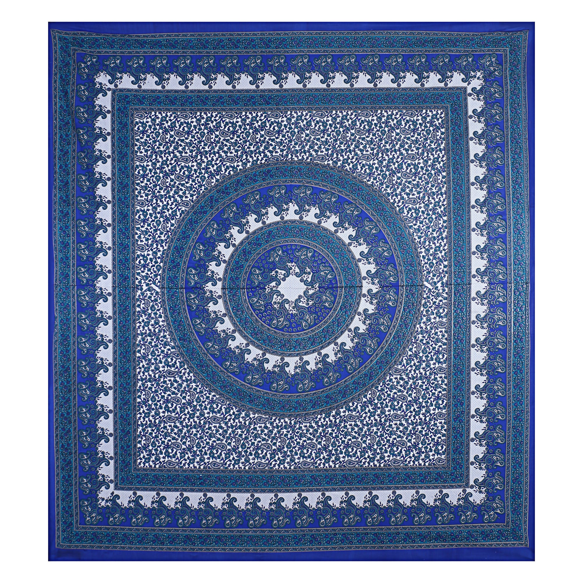 Eco Cotton Double Bedsheet with Ethnic Mandala & Floral Motif – 90x100 Inches + 2 Pillow Covers