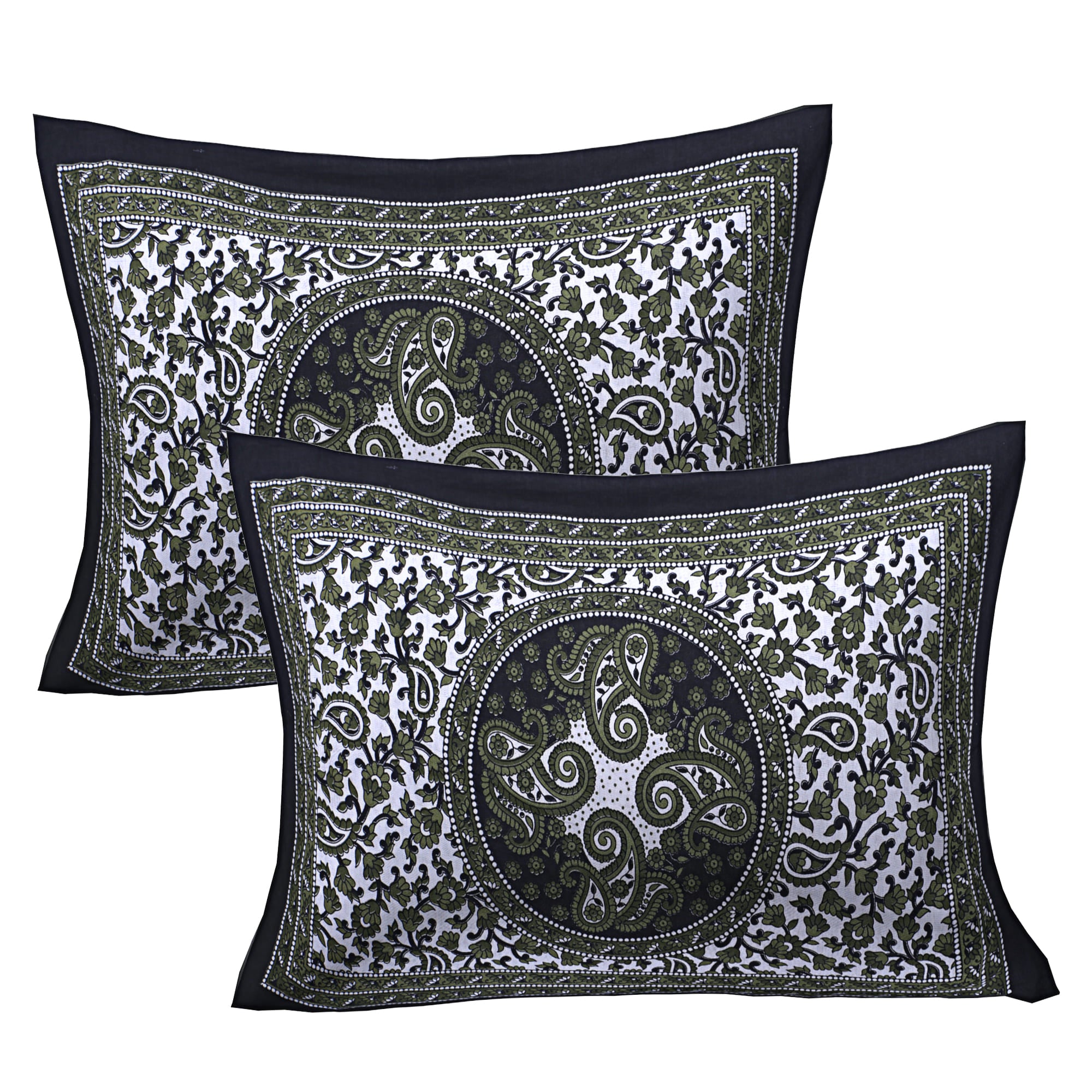 Eco Cotton Double Bedsheet with Ethnic Mandala & Floral Motif – 90x100 Inches + 2 Pillow Covers