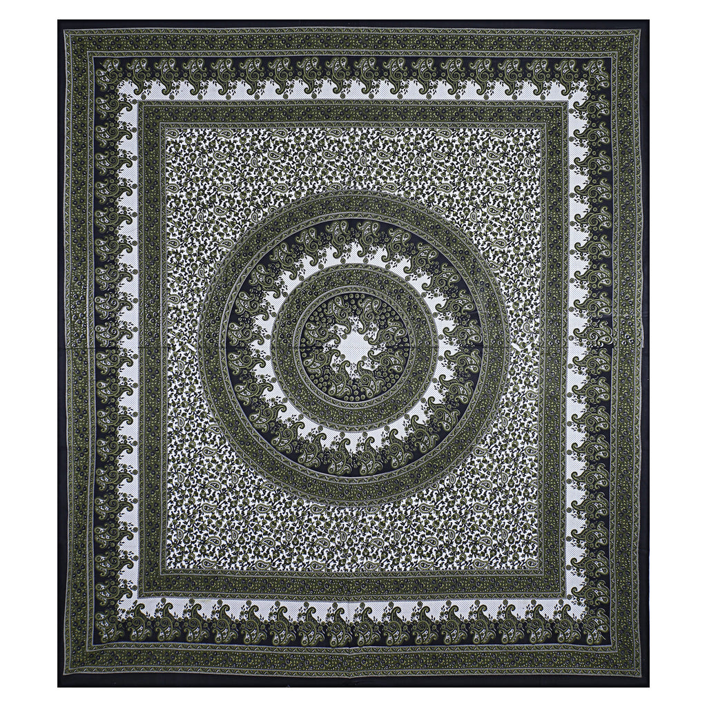 Eco Cotton Double Bedsheet with Ethnic Mandala & Floral Motif – 90x100 Inches + 2 Pillow Covers