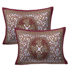 Eco Cotton Double Bedsheet with Ethnic Mandala & Floral Motif – 90x100 Inches + 2 Pillow Covers