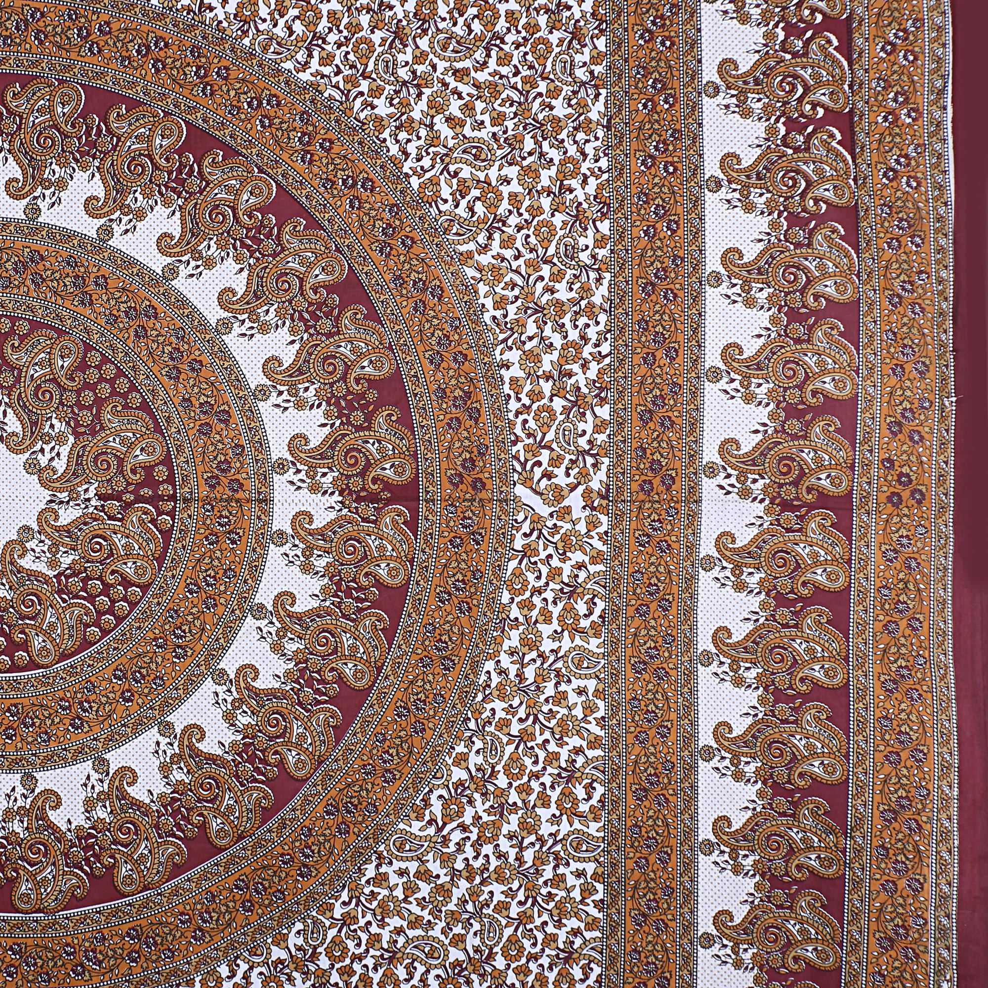 Eco Cotton Double Bedsheet with Ethnic Mandala & Floral Motif – 90x100 Inches + 2 Pillow Covers