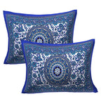 Eco Cotton Double Bedsheet with Mandala Floral Print – 90x100 Inches + 2 Pillow Covers