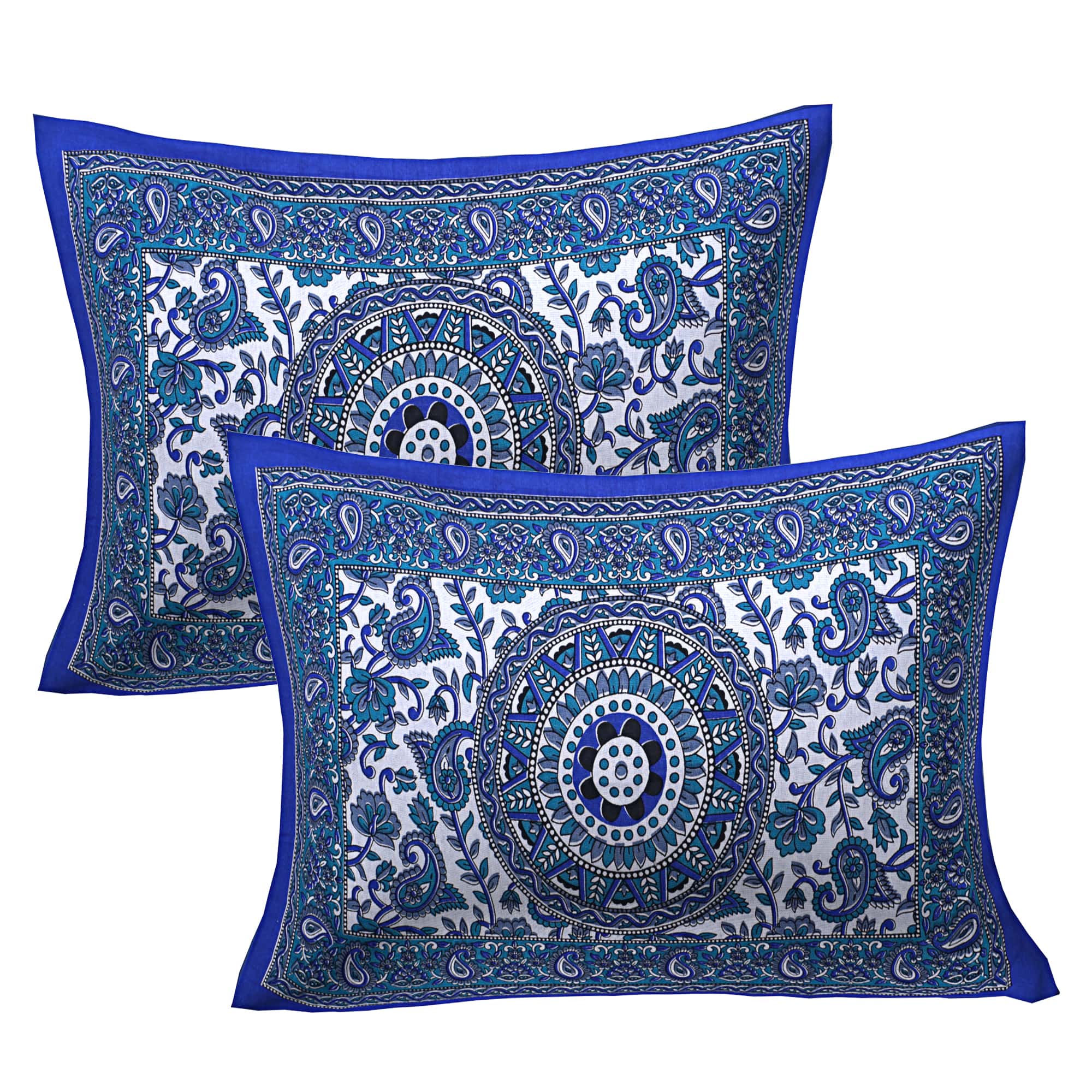 Eco Cotton Double Bedsheet with Mandala Floral Print – 90x100 Inches + 2 Pillow Covers