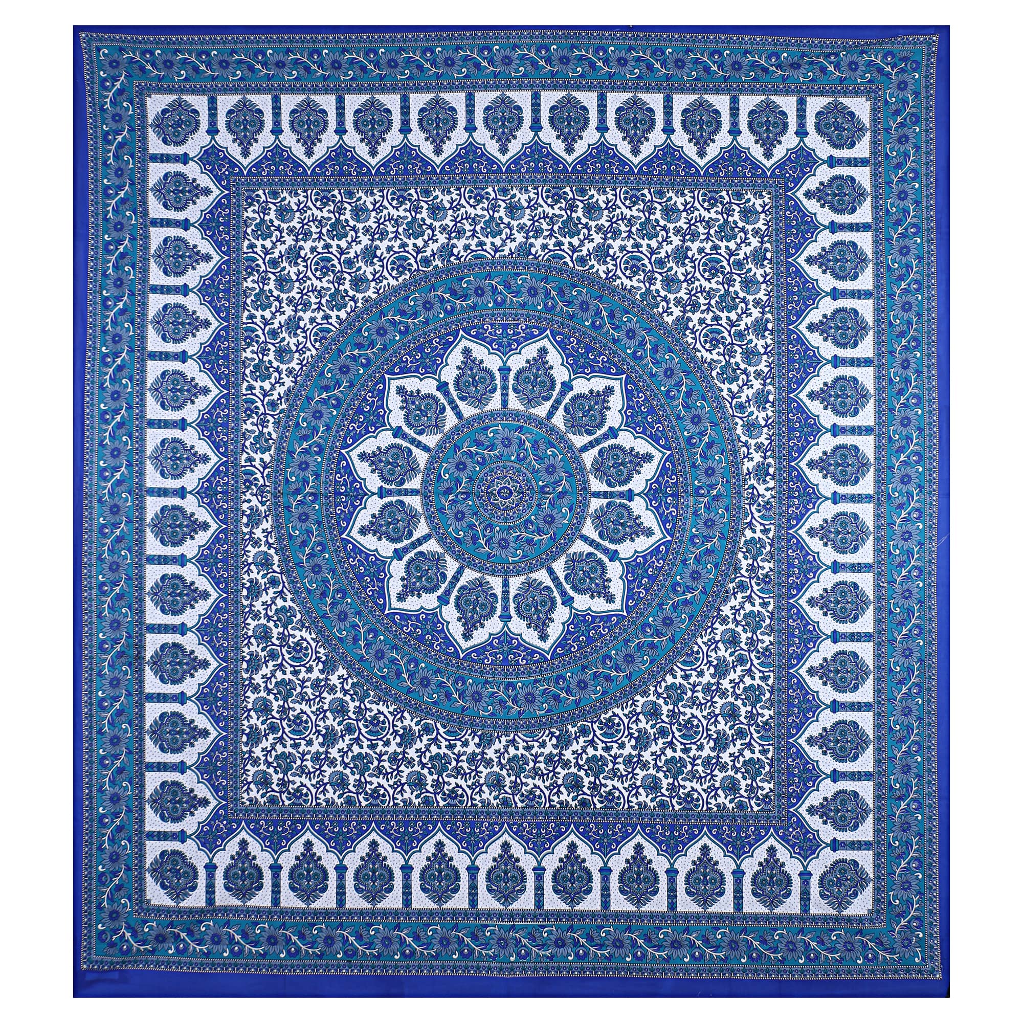 Eco Cotton Double Bedsheet with Mandala Floral Print – 90x100 Inches + 2 Pillow Covers