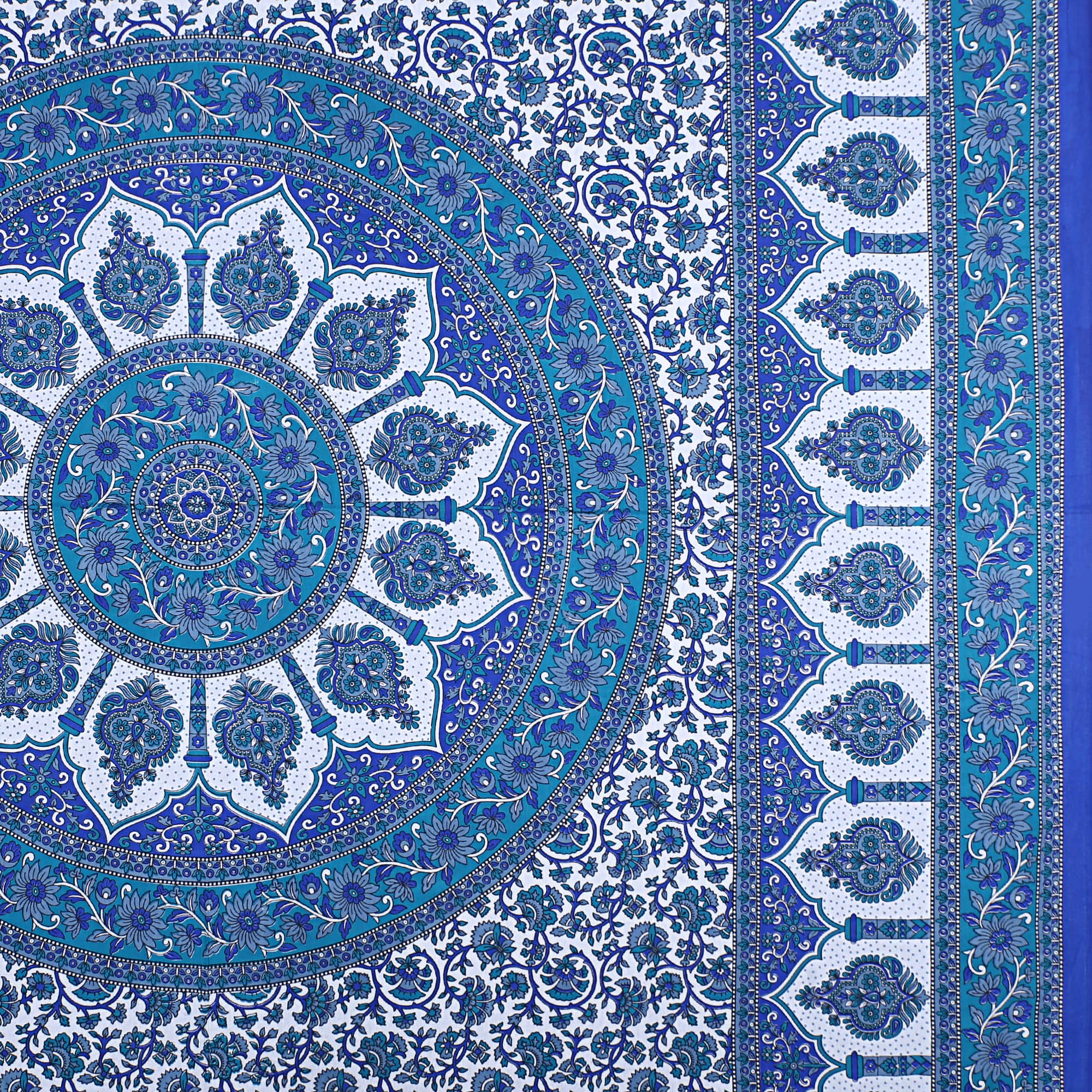Eco Cotton Double Bedsheet with Mandala Floral Print – 90x100 Inches + 2 Pillow Covers