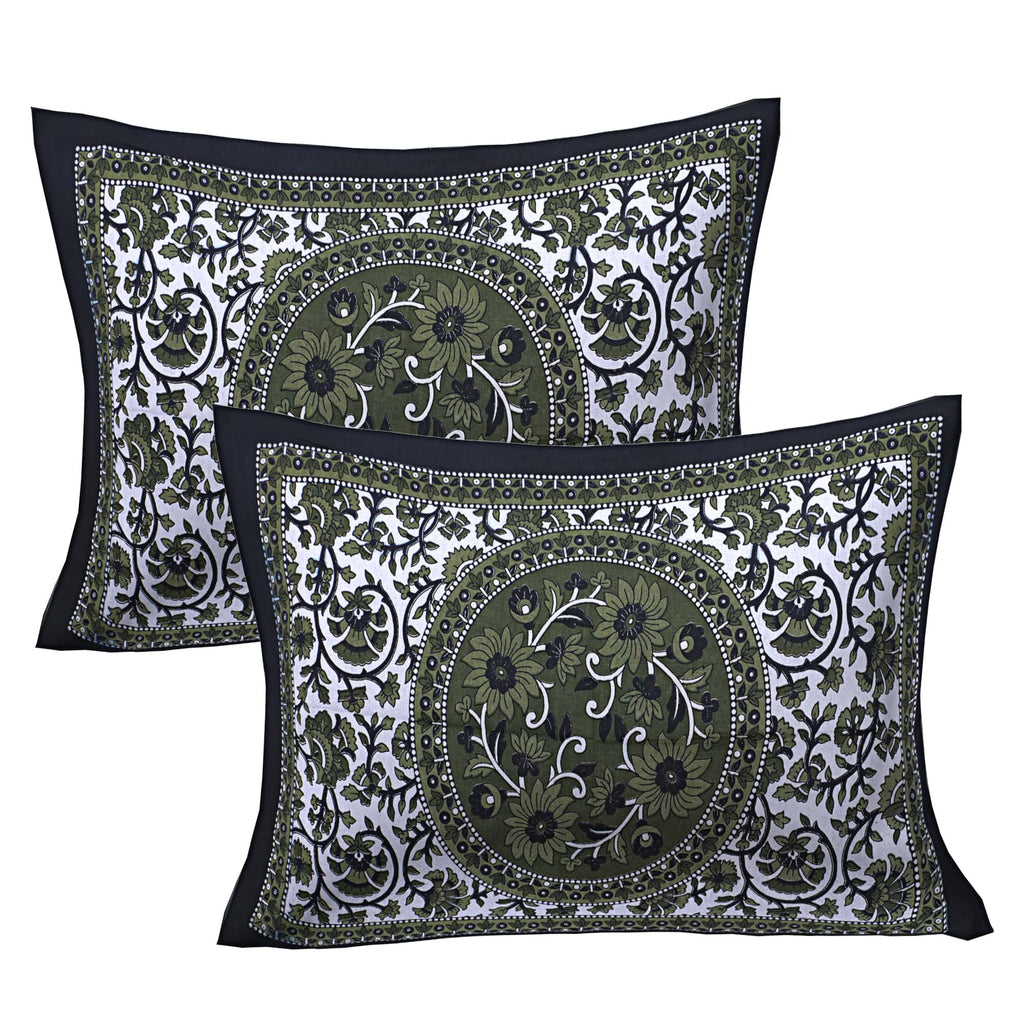 Eco Cotton Double Bedsheet with Mandala Floral Print – 90x100 Inches + 2 Pillow Covers