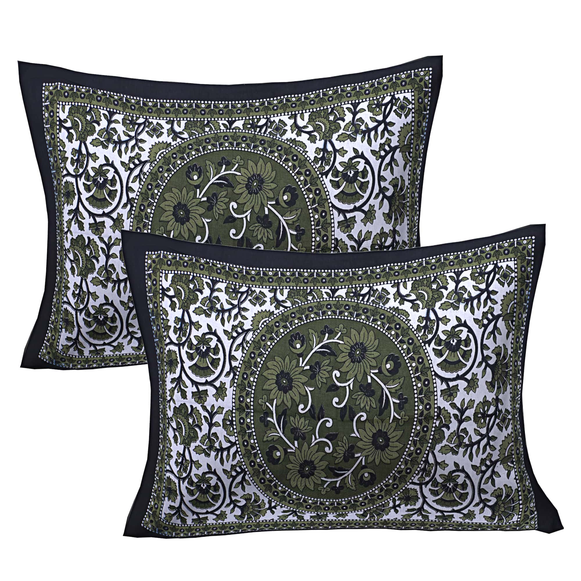 Eco Cotton Double Bedsheet with Mandala Floral Print – 90x100 Inches + 2 Pillow Covers