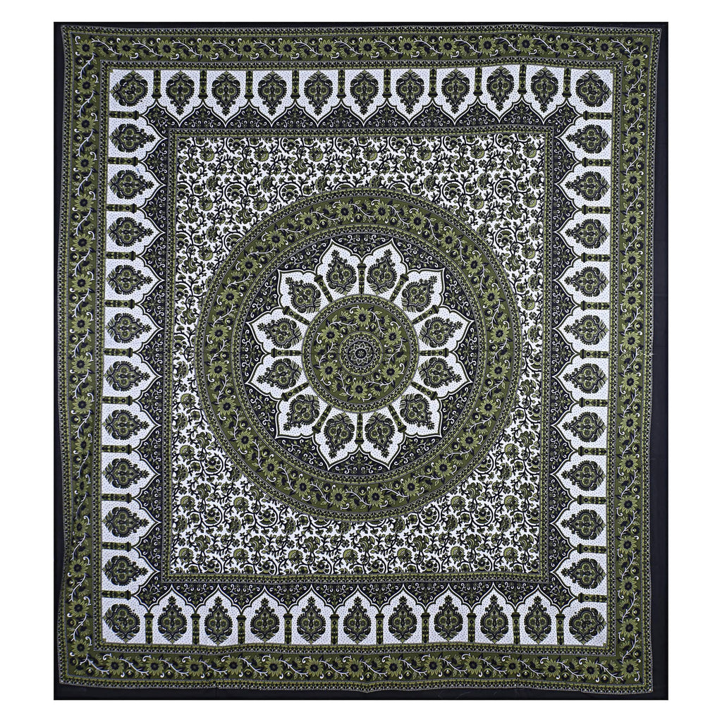 Eco Cotton Double Bedsheet with Mandala Floral Print – 90x100 Inches + 2 Pillow Covers