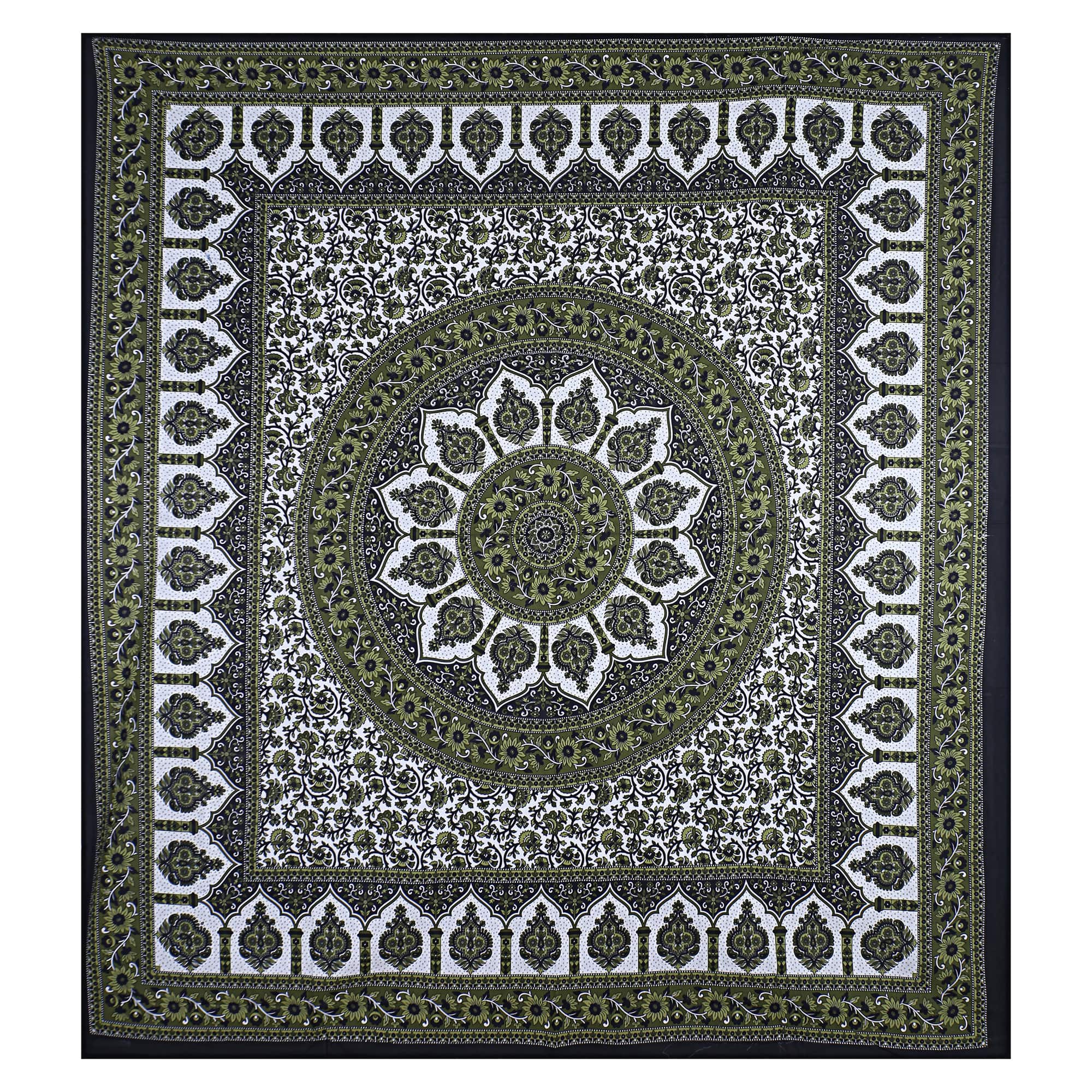 Eco Cotton Double Bedsheet with Mandala Floral Print – 90x100 Inches + 2 Pillow Covers