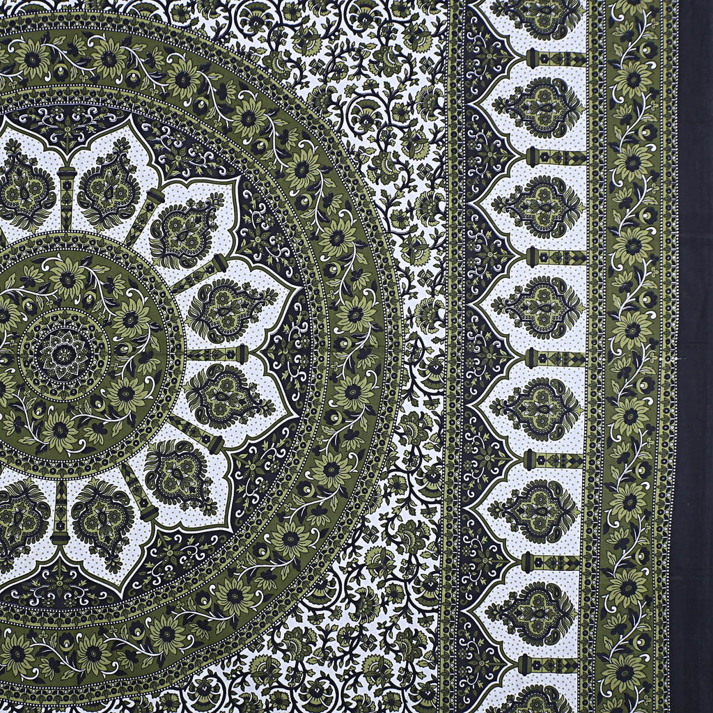 Eco Cotton Double Bedsheet with Mandala Floral Print – 90x100 Inches + 2 Pillow Covers