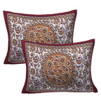Eco Cotton Double Bedsheet with Mandala Floral Print – 90x100 Inches + 2 Pillow Covers