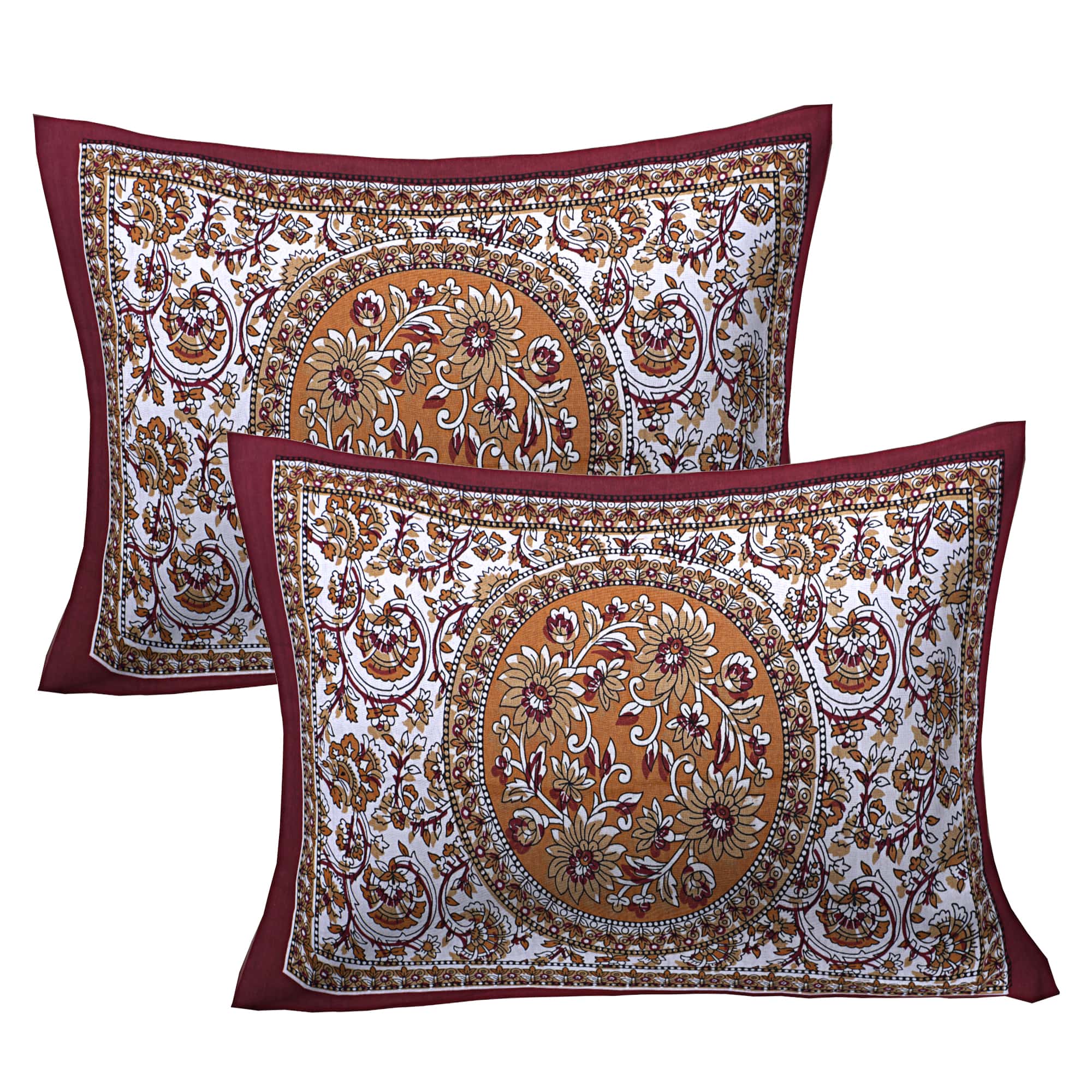 Eco Cotton Double Bedsheet with Mandala Floral Print – 90x100 Inches + 2 Pillow Covers