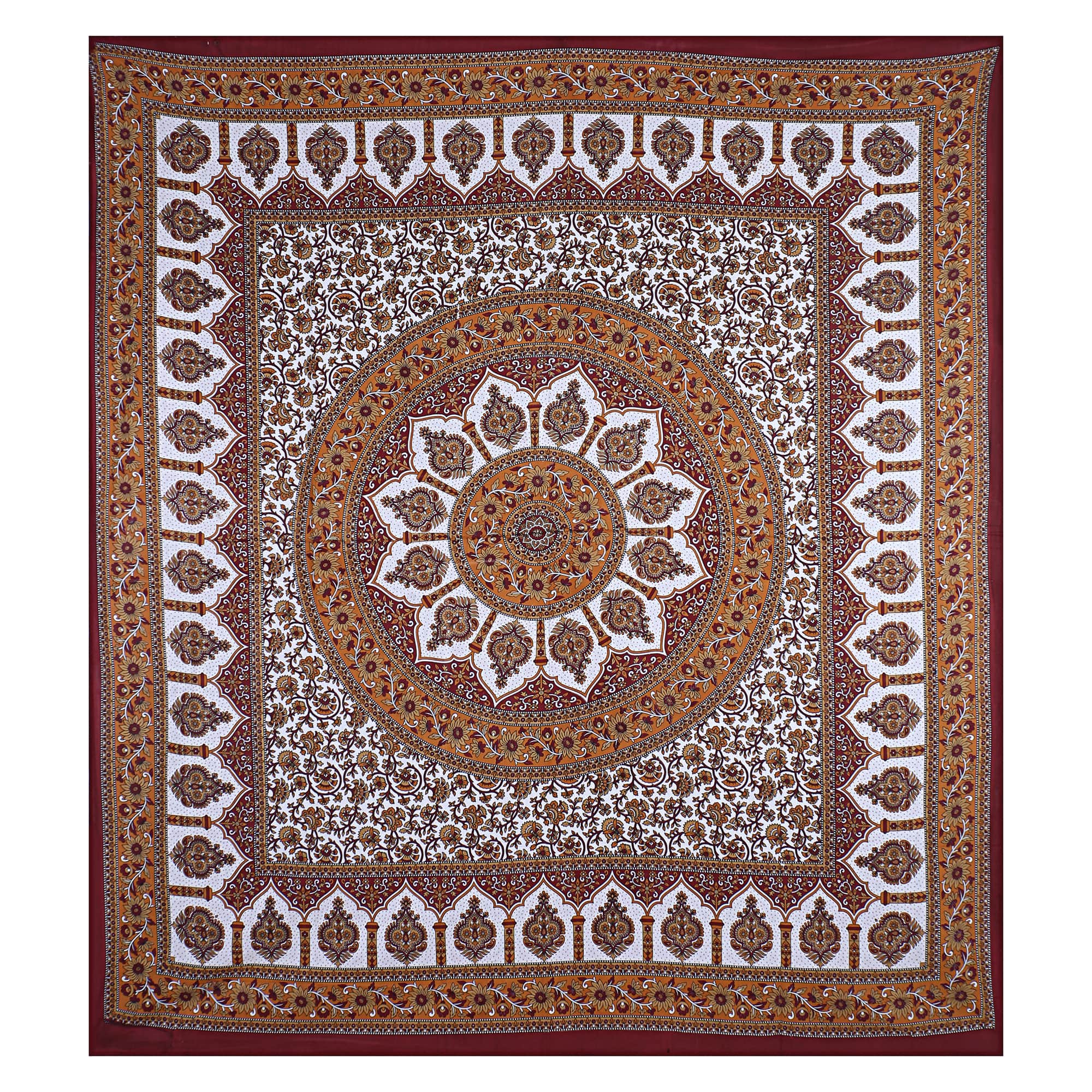 Eco Cotton Double Bedsheet with Mandala Floral Print – 90x100 Inches + 2 Pillow Covers