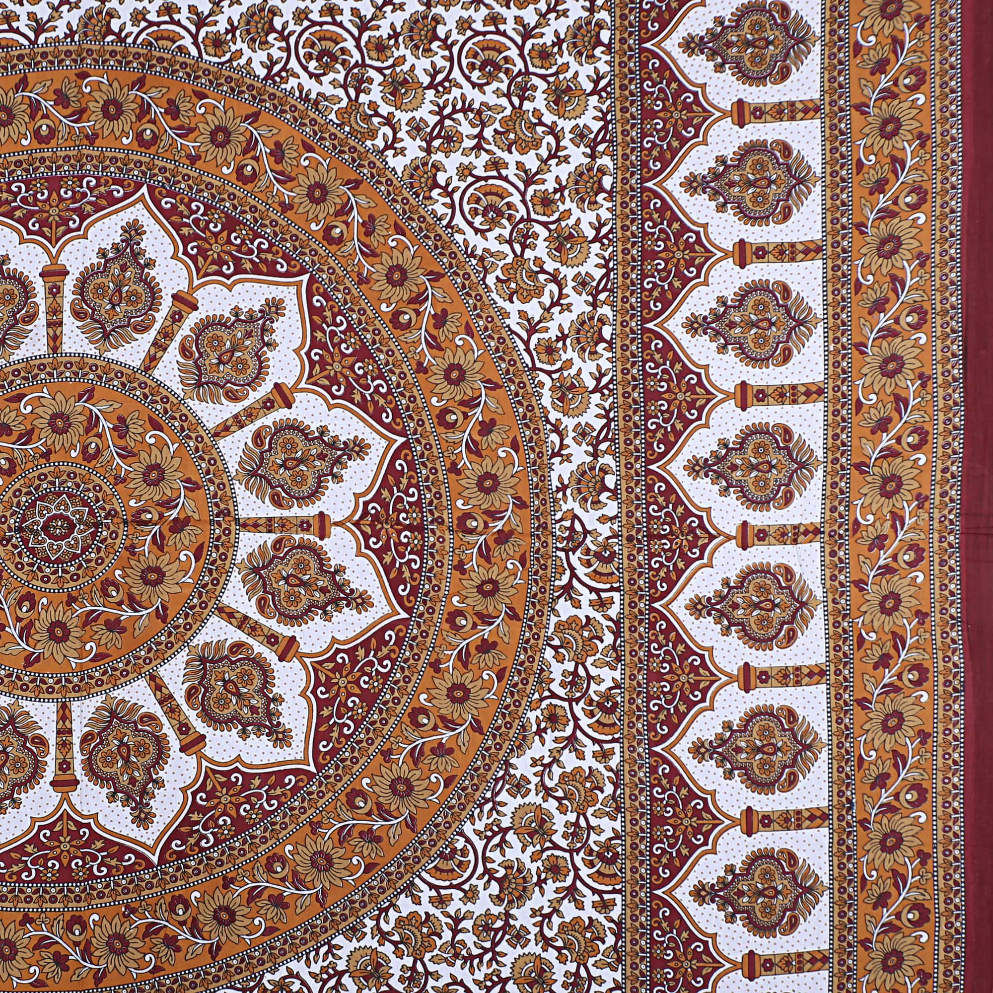 Eco Cotton Double Bedsheet with Mandala Floral Print – 90x100 Inches + 2 Pillow Covers