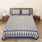 Eco Cotton Double Bedsheet with Elegant Boota Print – 90x100 Inches + 2 Pillow Covers