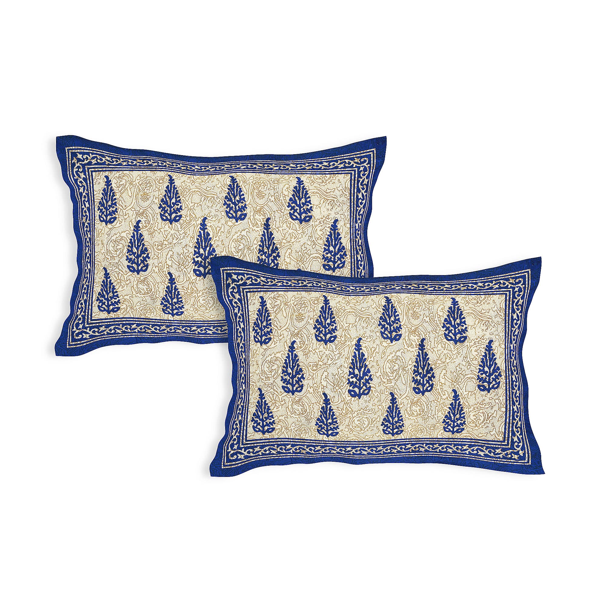 Eco Cotton Double Bedsheet with Elegant Boota Print – 90x100 Inches + 2 Pillow Covers