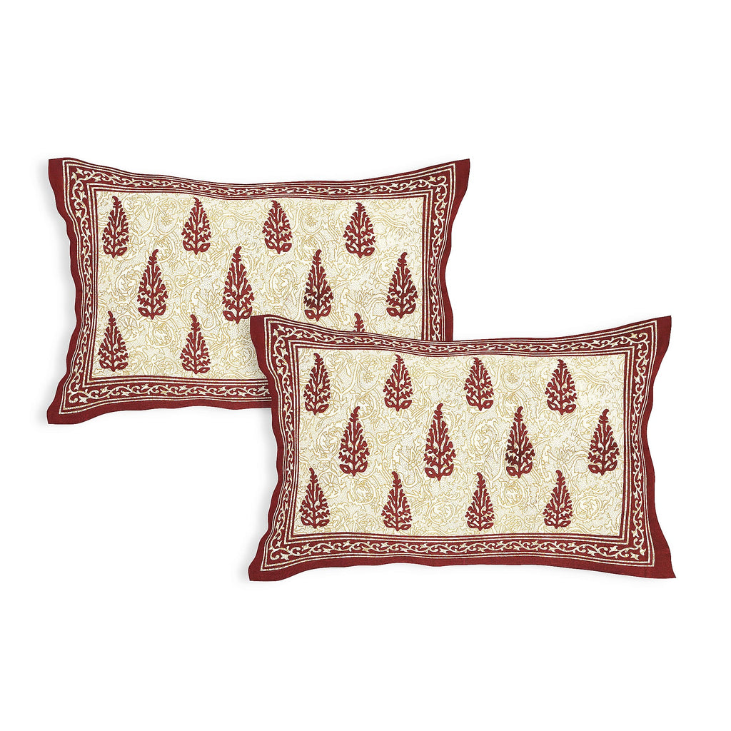 Eco Cotton Double Bedsheet with Elegant Boota Print – 90x100 Inches + 2 Pillow Covers