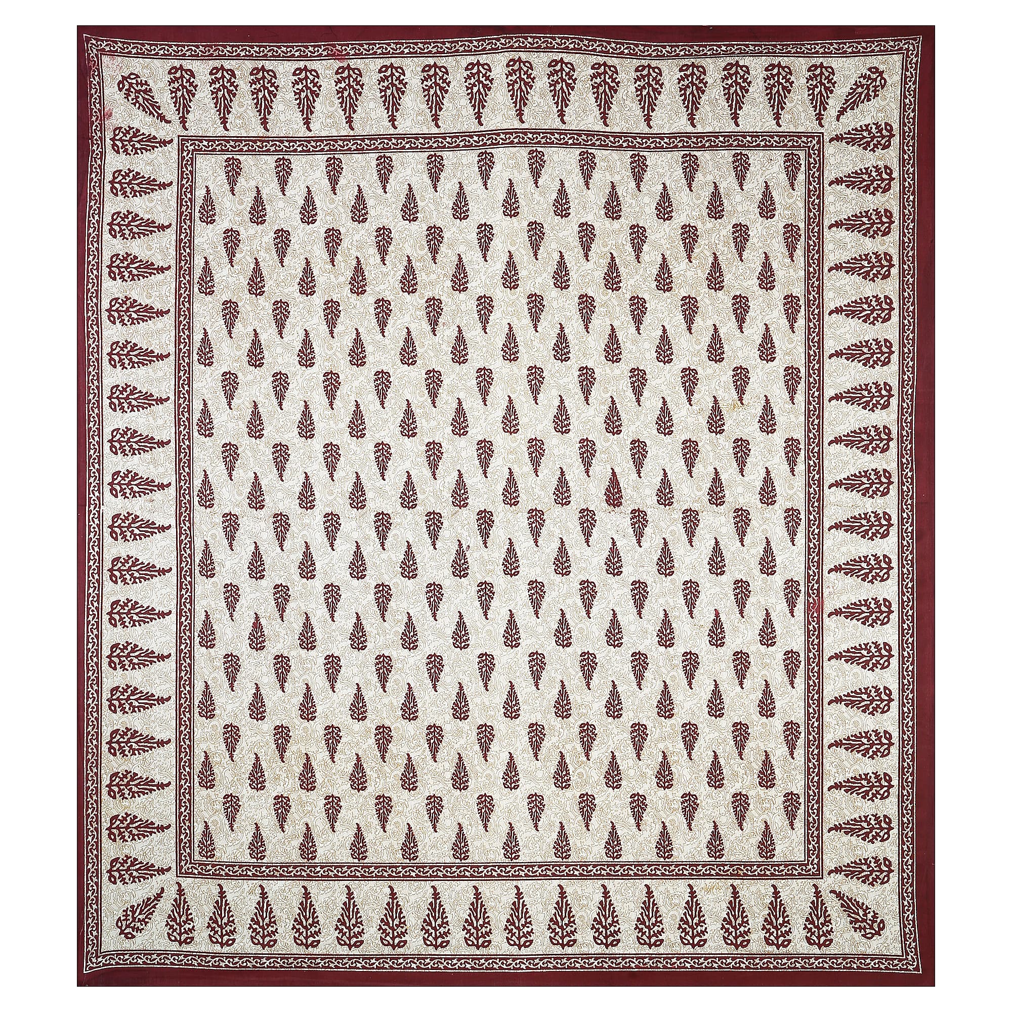Eco Cotton Double Bedsheet with Elegant Boota Print – 90x100 Inches + 2 Pillow Covers