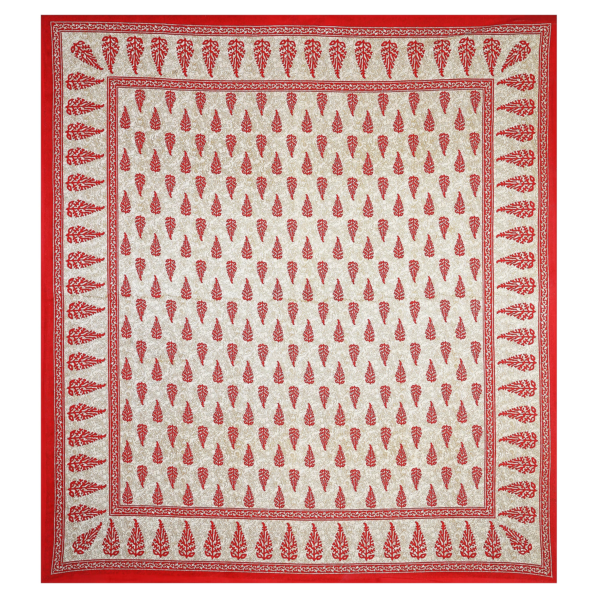 Eco Cotton Double Bedsheet with Elegant Boota Print – 90x100 Inches + 2 Pillow Covers
