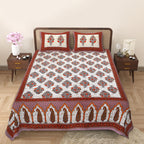 Eco Cotton Double Bedsheet with Traditional Jaal Print – 90x100 Inches + 2 Pillow Covers