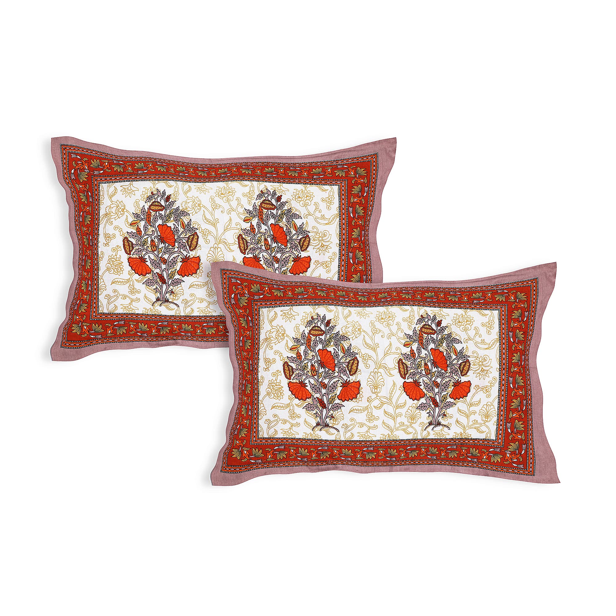 Eco Cotton Double Bedsheet with Traditional Jaal Print – 90x100 Inches + 2 Pillow Covers