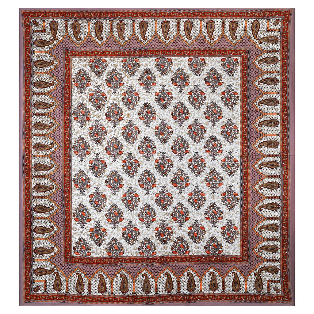 Eco Cotton Double Bedsheet with Traditional Jaal Print – 90x100 Inches + 2 Pillow Covers
