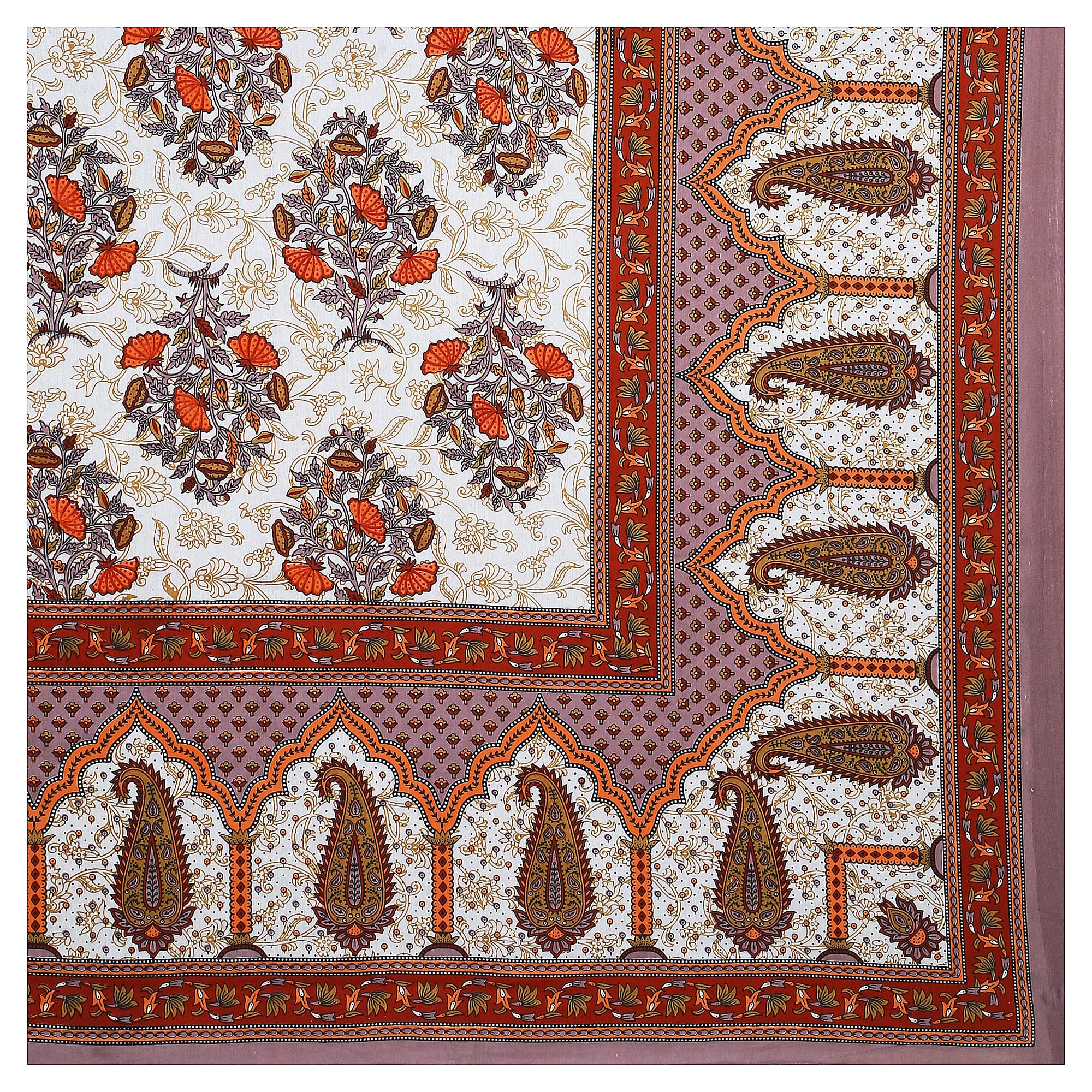 Eco Cotton Double Bedsheet with Traditional Jaal Print – 90x100 Inches + 2 Pillow Covers