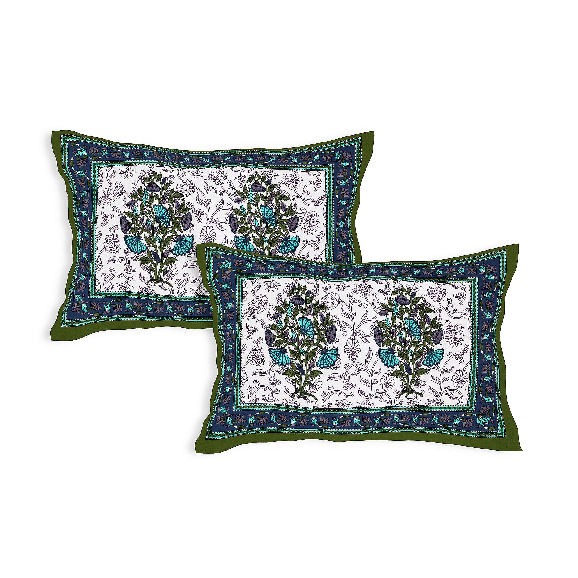 Eco Cotton Double Bedsheet with Traditional Jaal Print – 90x100 Inches + 2 Pillow Covers