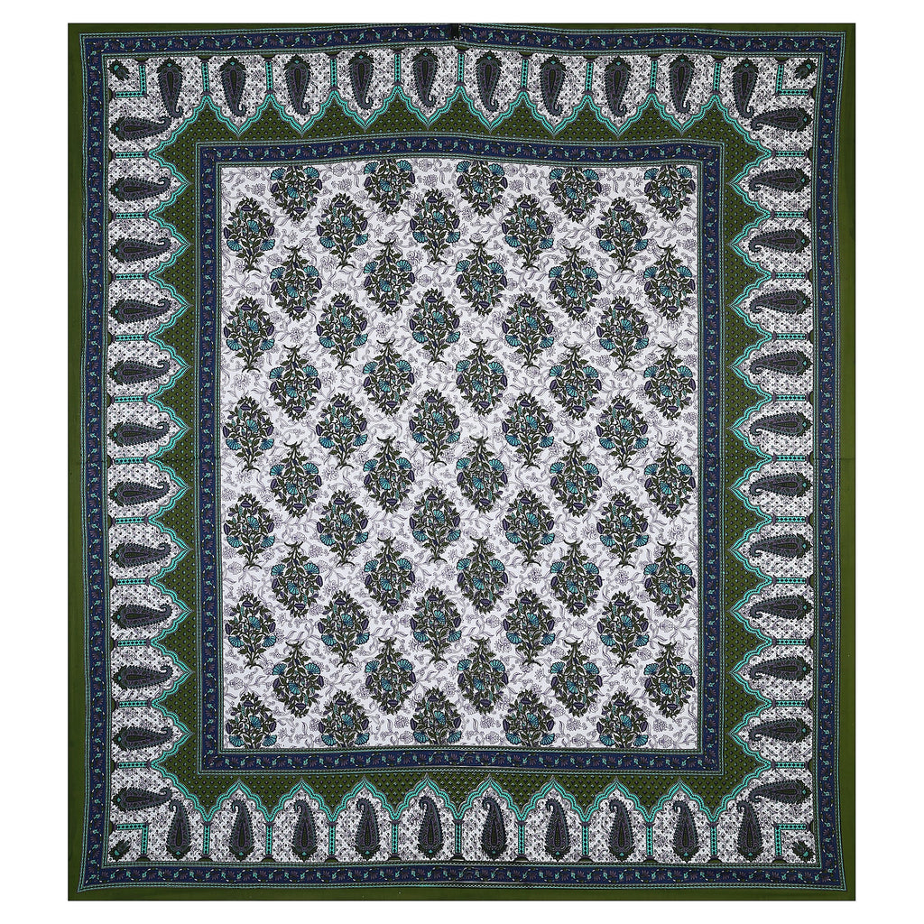 Eco Cotton Double Bedsheet with Traditional Jaal Print – 90x100 Inches + 2 Pillow Covers
