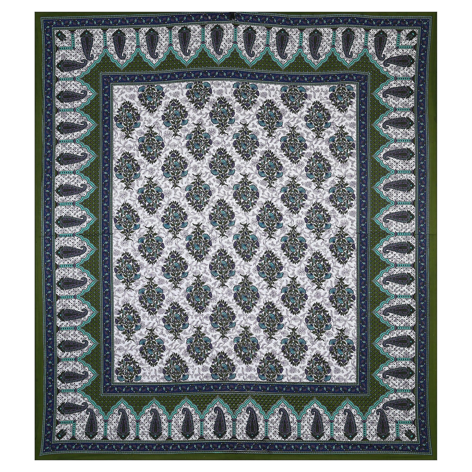 Eco Cotton Double Bedsheet with Traditional Jaal Print – 90x100 Inches + 2 Pillow Covers