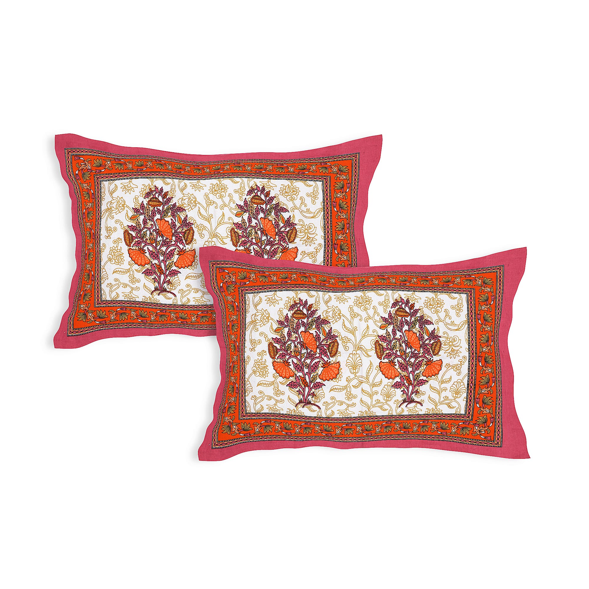 Eco Cotton Double Bedsheet with Traditional Jaal Print – 90x100 Inches + 2 Pillow Covers