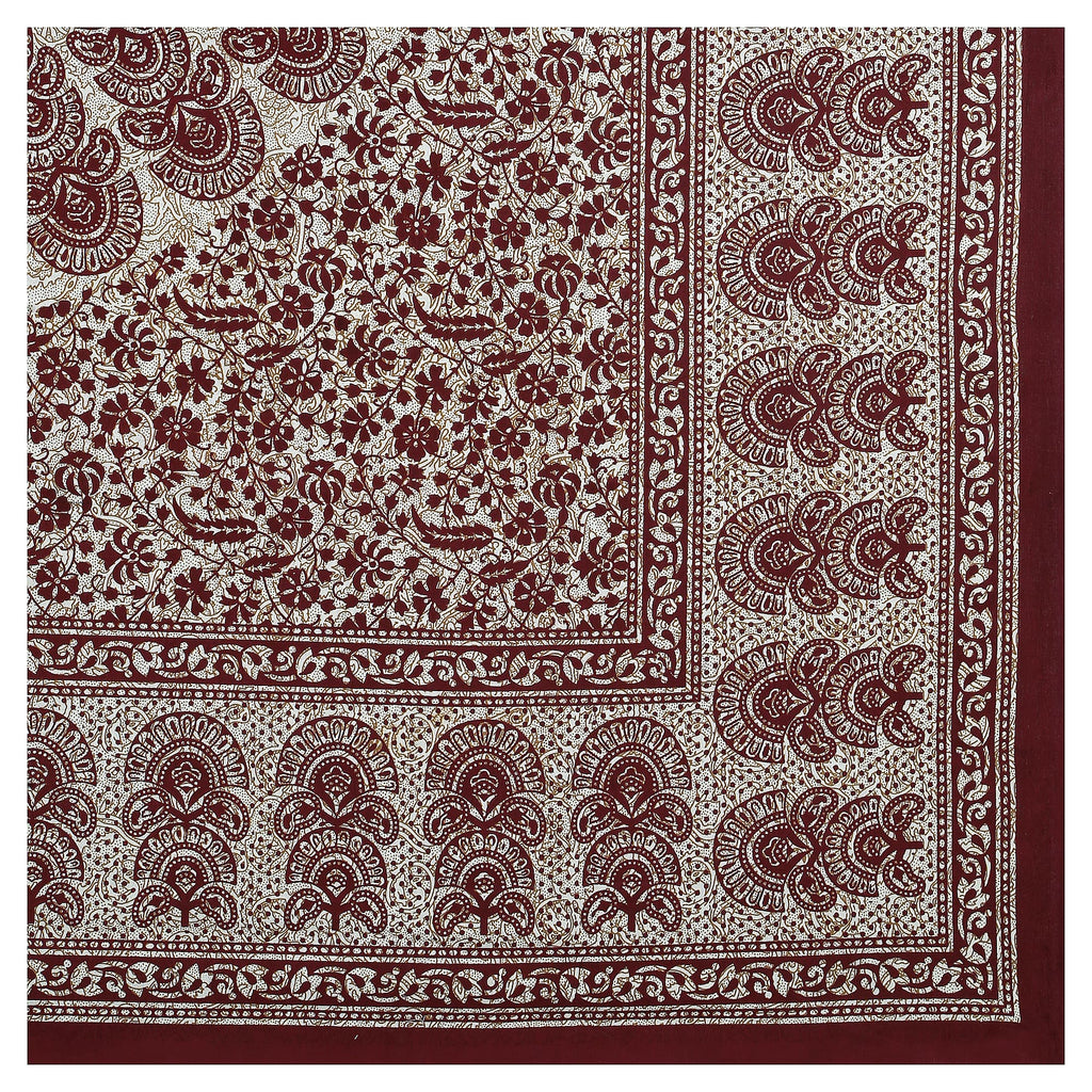 Eco Cotton Double Bedsheet with Peacock Mandala Print – 90x100 Inches + 2 Pillow Covers