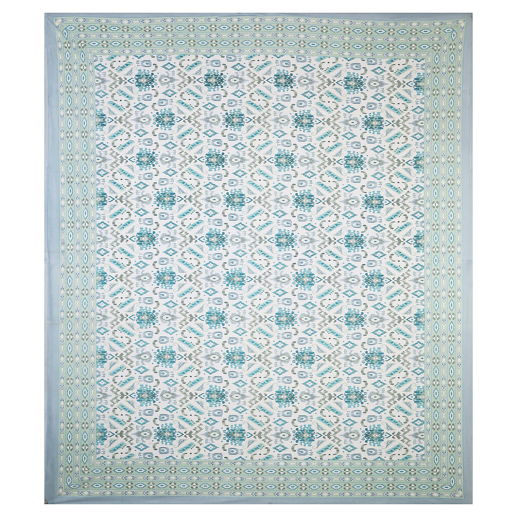 Eklavya Ikat Collection 95x108 Double Bedsheet with Geometric Ikat Patterns & Matching Pillow Covers