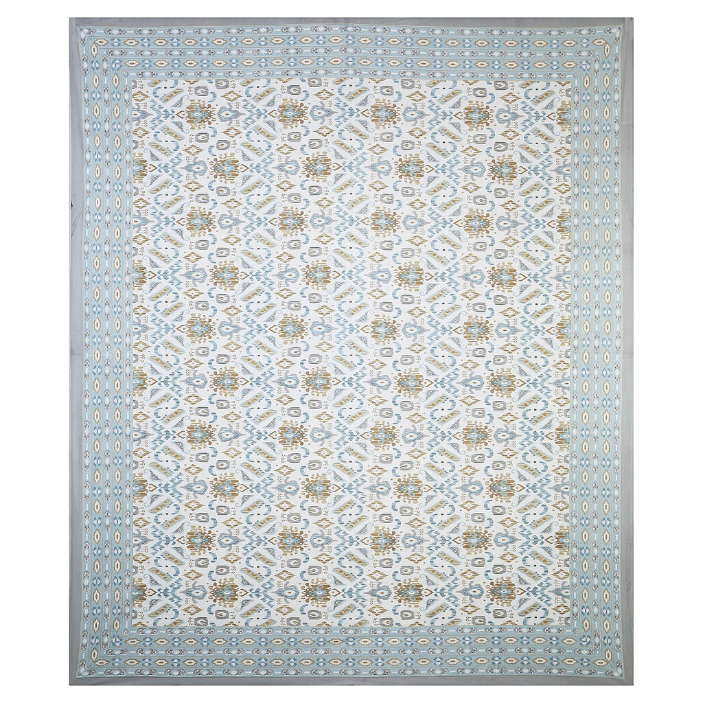 Eklavya Ikat Collection 95x108 Double Bedsheet with Geometric Ikat Patterns & Matching Pillow Covers