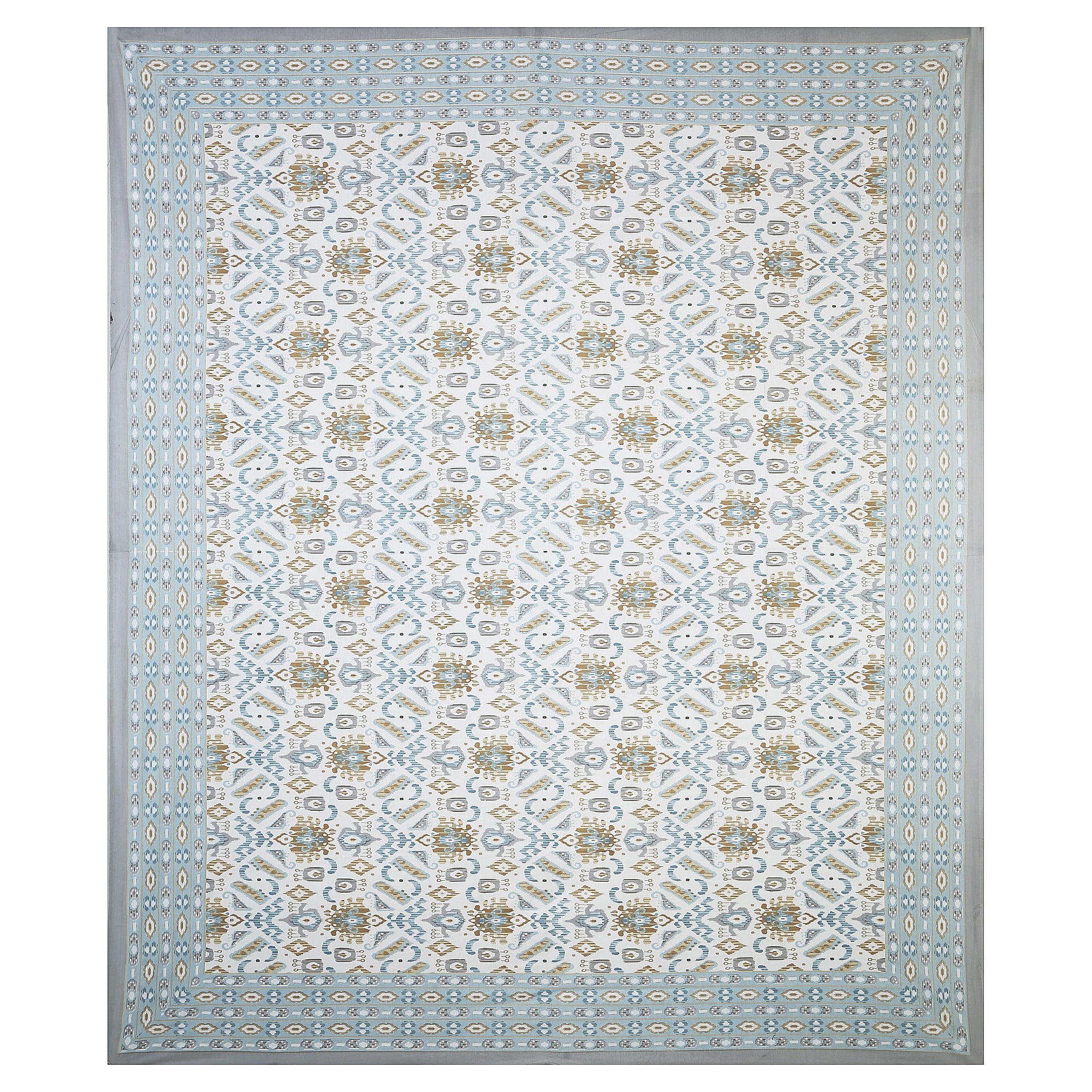 Eklavya Ikat Collection 95x108 Double Bedsheet with Geometric Ikat Patterns & Matching Pillow Covers