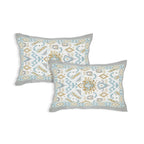Eklavya Ikat Collection 95x108 Double Bedsheet with Geometric Ikat Patterns & Matching Pillow Covers