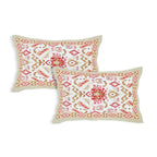 Eklavya Ikat Collection 95x108 Double Bedsheet with Geometric Ikat Patterns & Matching Pillow Covers