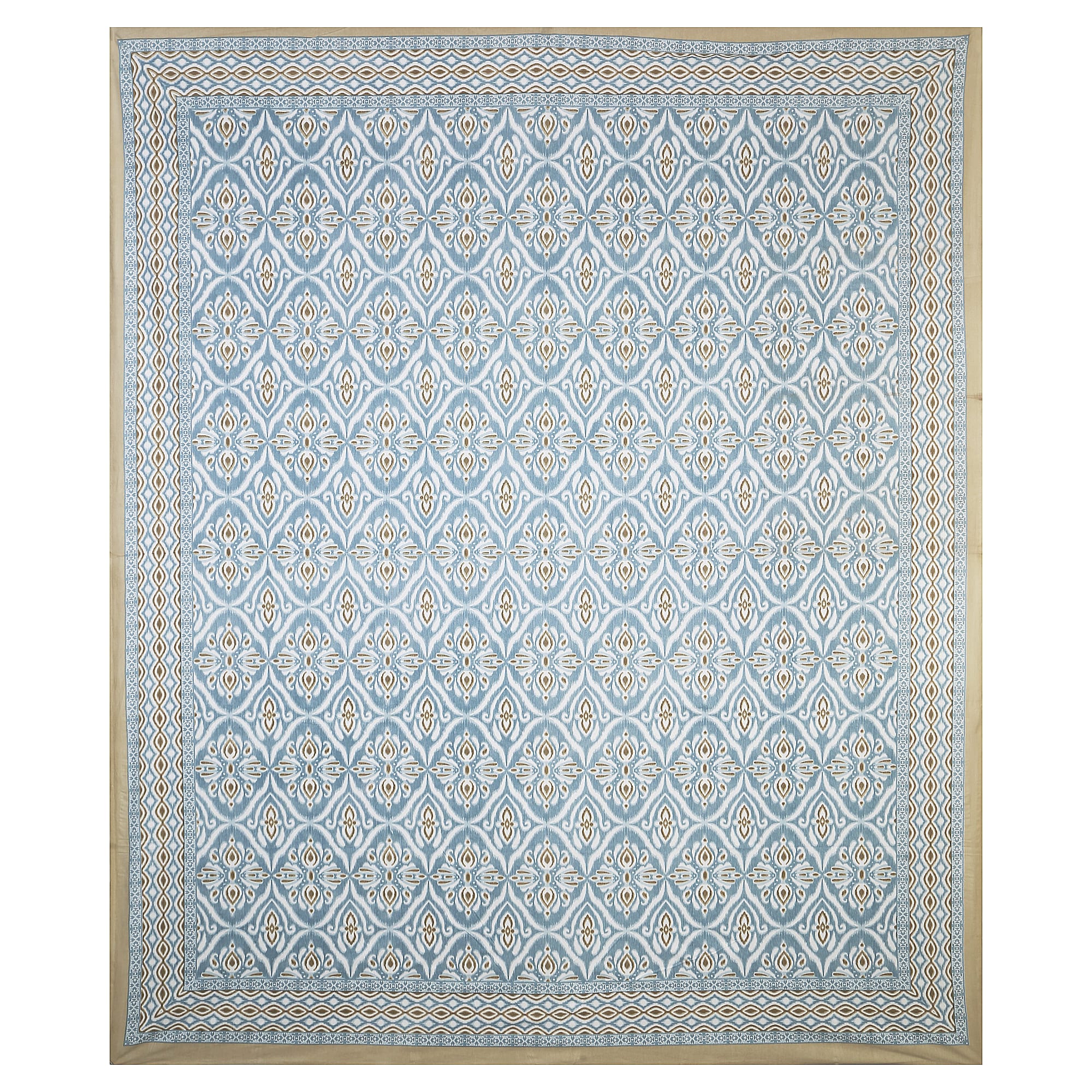 Eklavya Ikat Collection 95x108 Double Bedsheet with Classic Ikat Diamond Motifs & Matching Pillow Covers