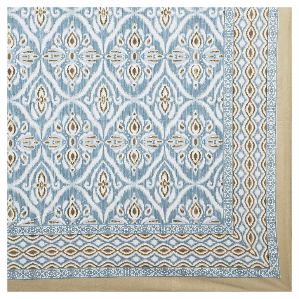 Eklavya Ikat Collection 95x108 Double Bedsheet with Classic Ikat Diamond Motifs & Matching Pillow Covers
