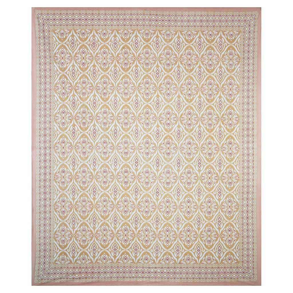 Eklavya Ikat Collection 95x108 Double Bedsheet with Classic Ikat Diamond Motifs & Matching Pillow Covers