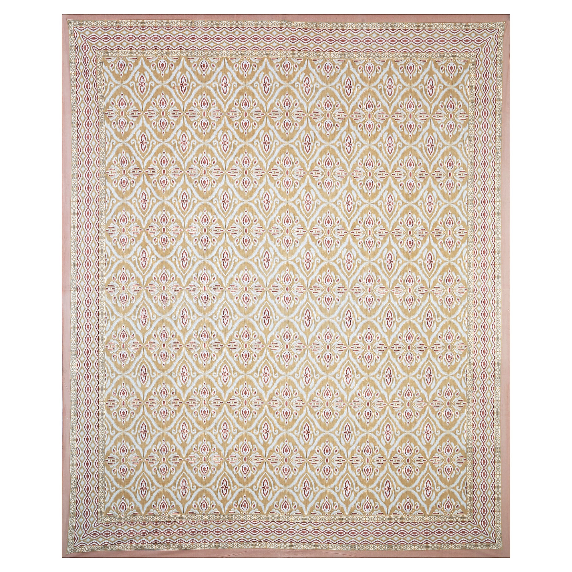 Eklavya Ikat Collection 95x108 Double Bedsheet with Classic Ikat Diamond Motifs & Matching Pillow Covers