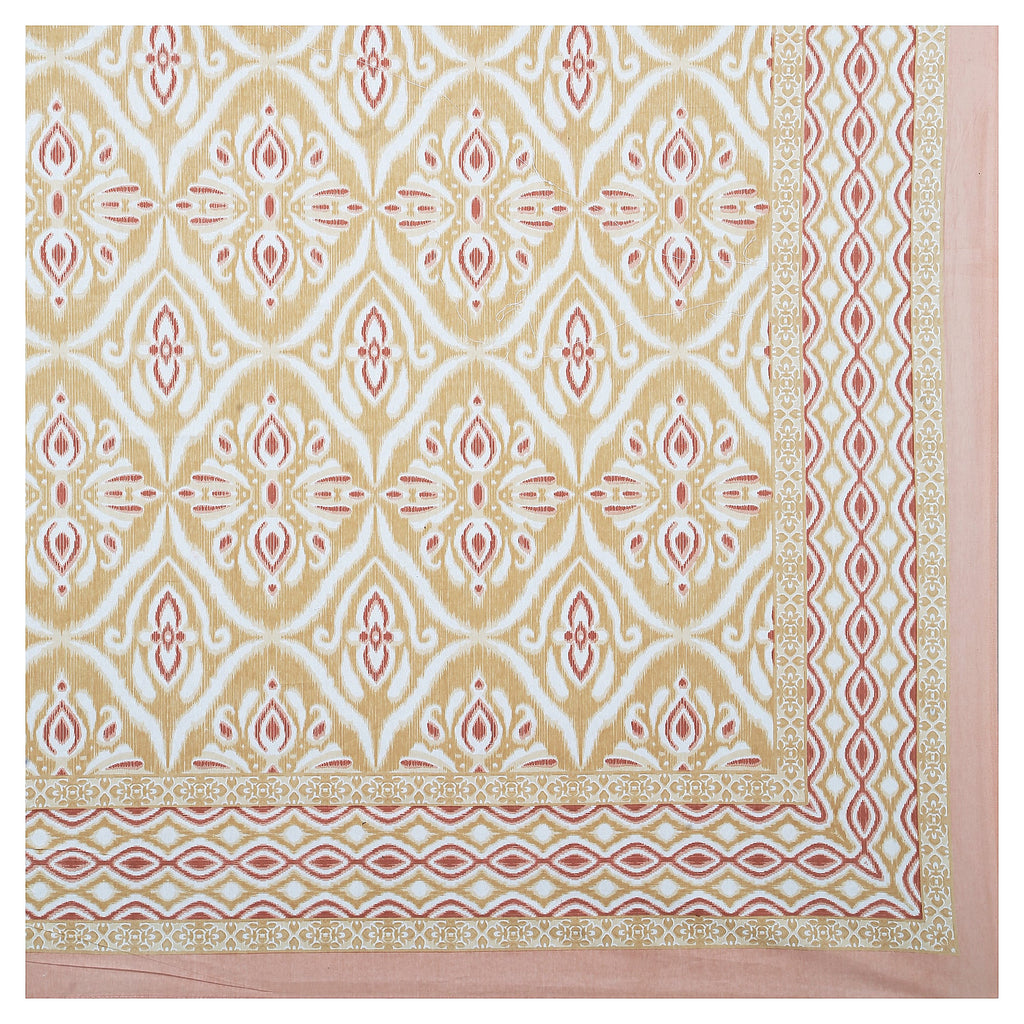 Eklavya Ikat Collection 95x108 Double Bedsheet with Classic Ikat Diamond Motifs & Matching Pillow Covers
