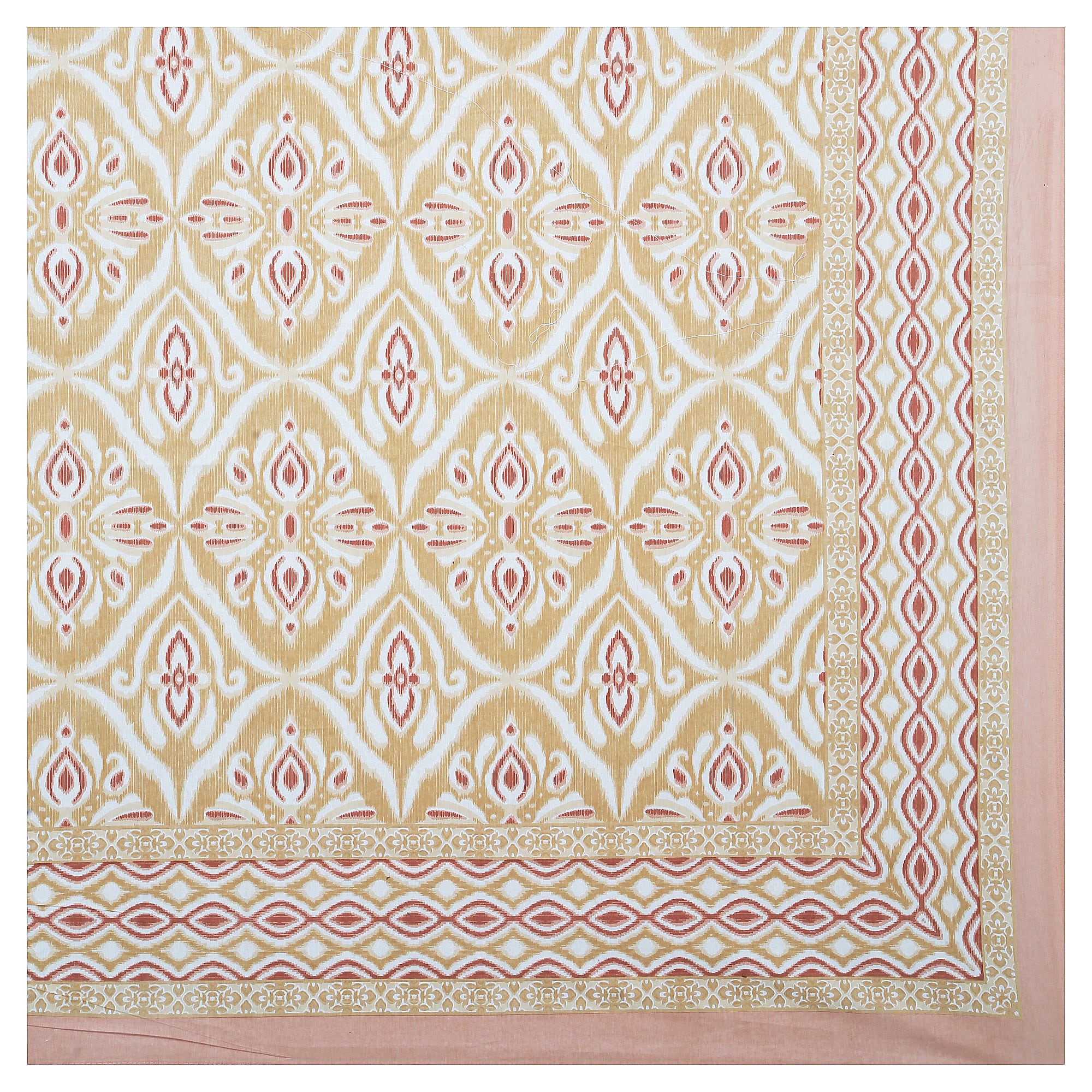 Eklavya Ikat Collection 95x108 Double Bedsheet with Classic Ikat Diamond Motifs & Matching Pillow Covers