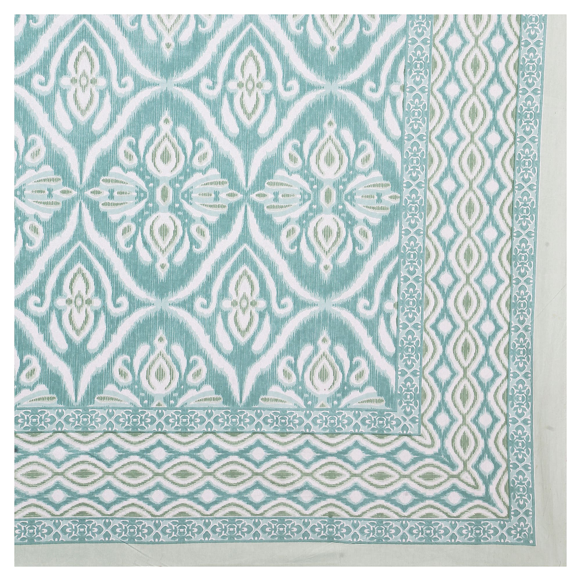 Eklavya Ikat Collection 95x108 Double Bedsheet with Classic Ikat Diamond Motifs & Matching Pillow Covers