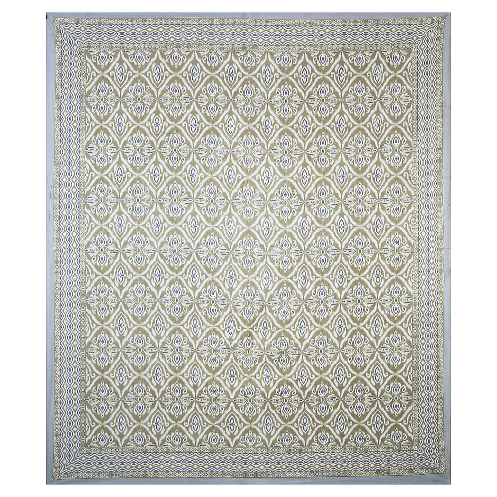 Eklavya Ikat Collection 95x108 Double Bedsheet with Classic Ikat Diamond Motifs & Matching Pillow Covers