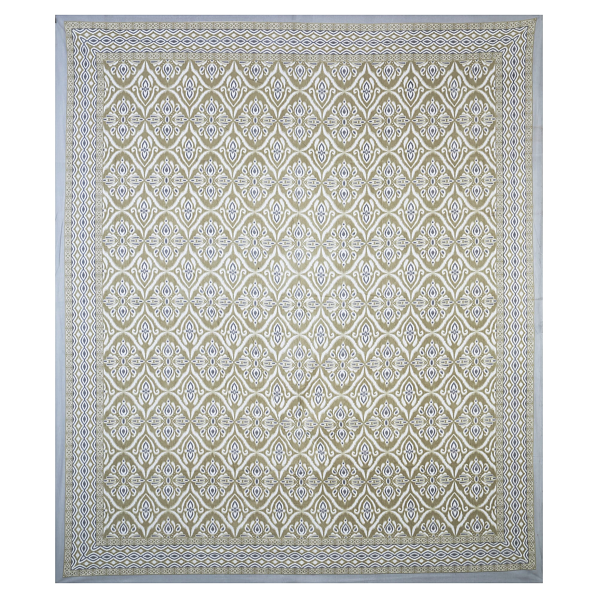 Eklavya Ikat Collection 95x108 Double Bedsheet with Classic Ikat Diamond Motifs & Matching Pillow Covers