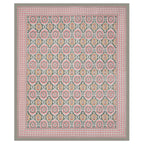 Eklavya Ikat Collection 95x108 Double Bedsheet with Traditional Circular Ikat Motifs & Matching Pillow Covers