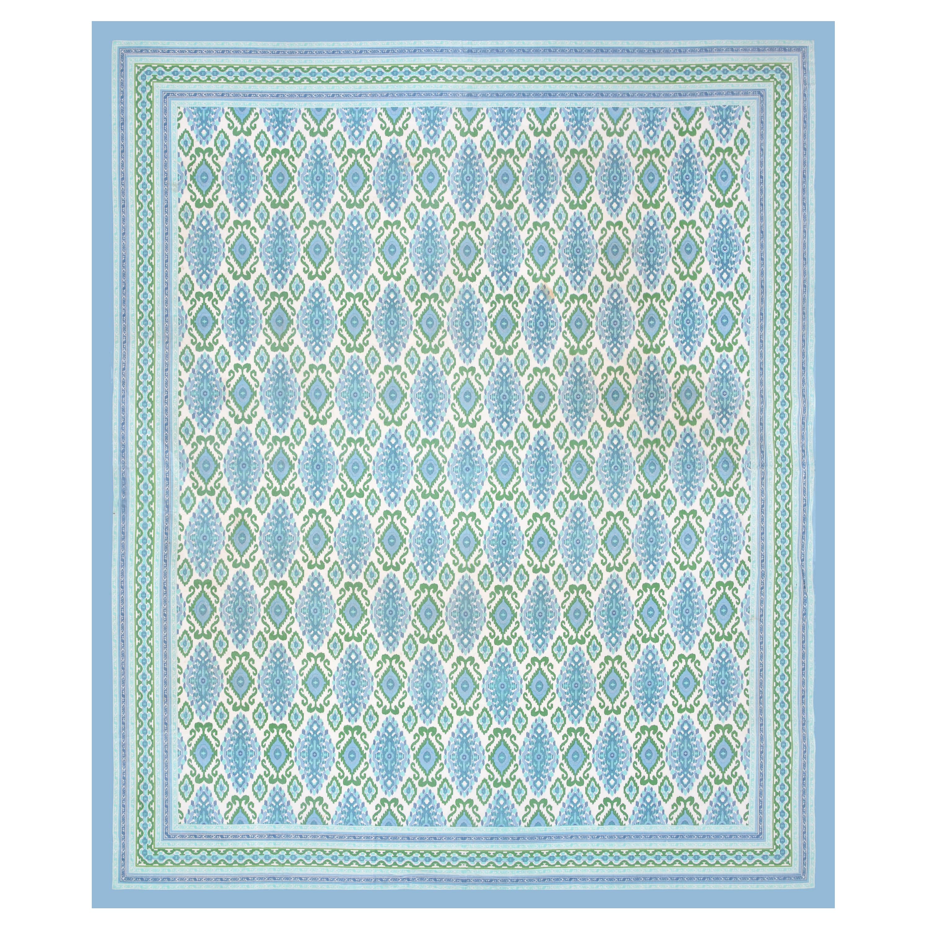 Eklavya Ikat Collection 95x108 Double Bedsheet with Heritage Paisley Ikat Motifs & Matching Pillow Covers