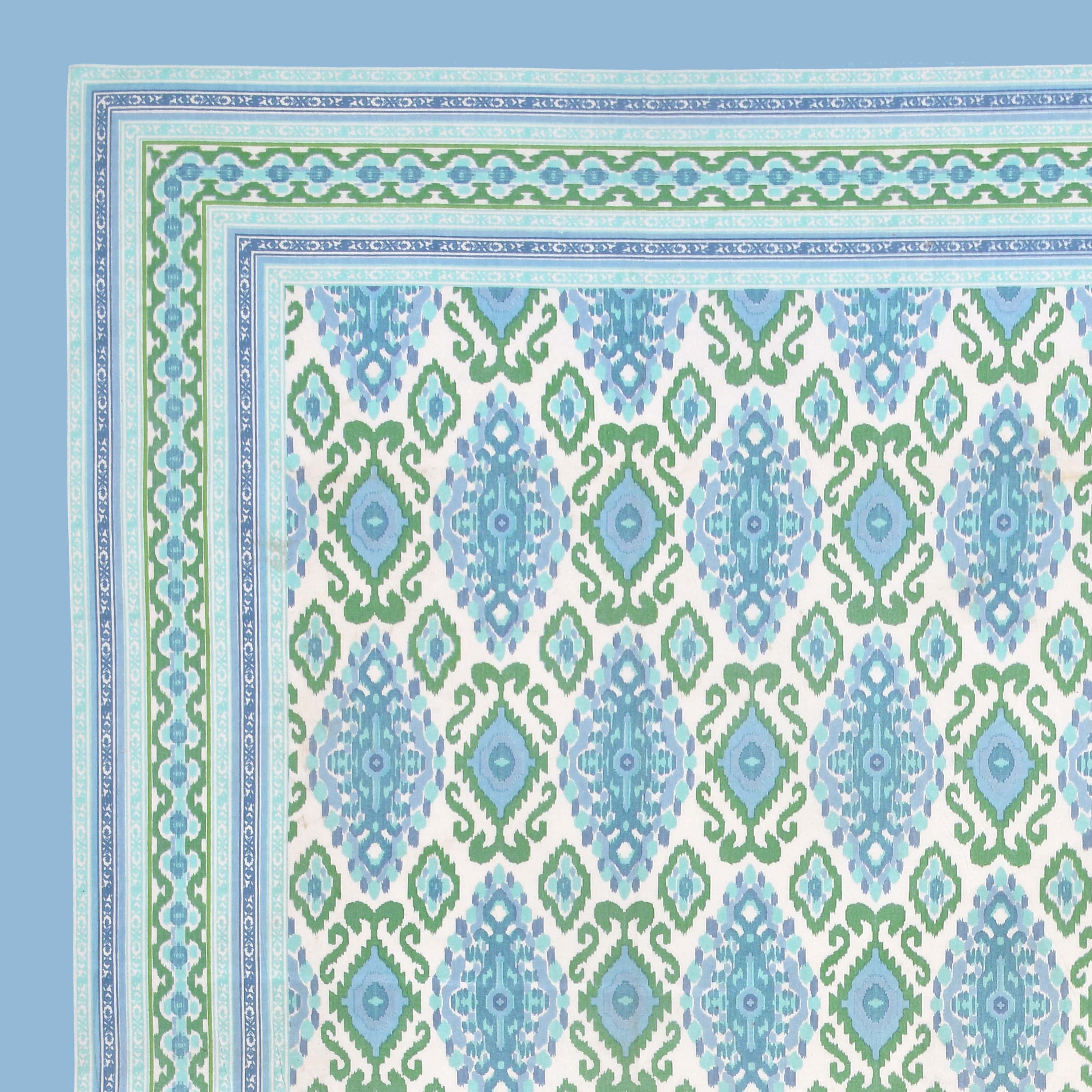 Eklavya Ikat Collection 95x108 Double Bedsheet with Heritage Paisley Ikat Motifs & Matching Pillow Covers